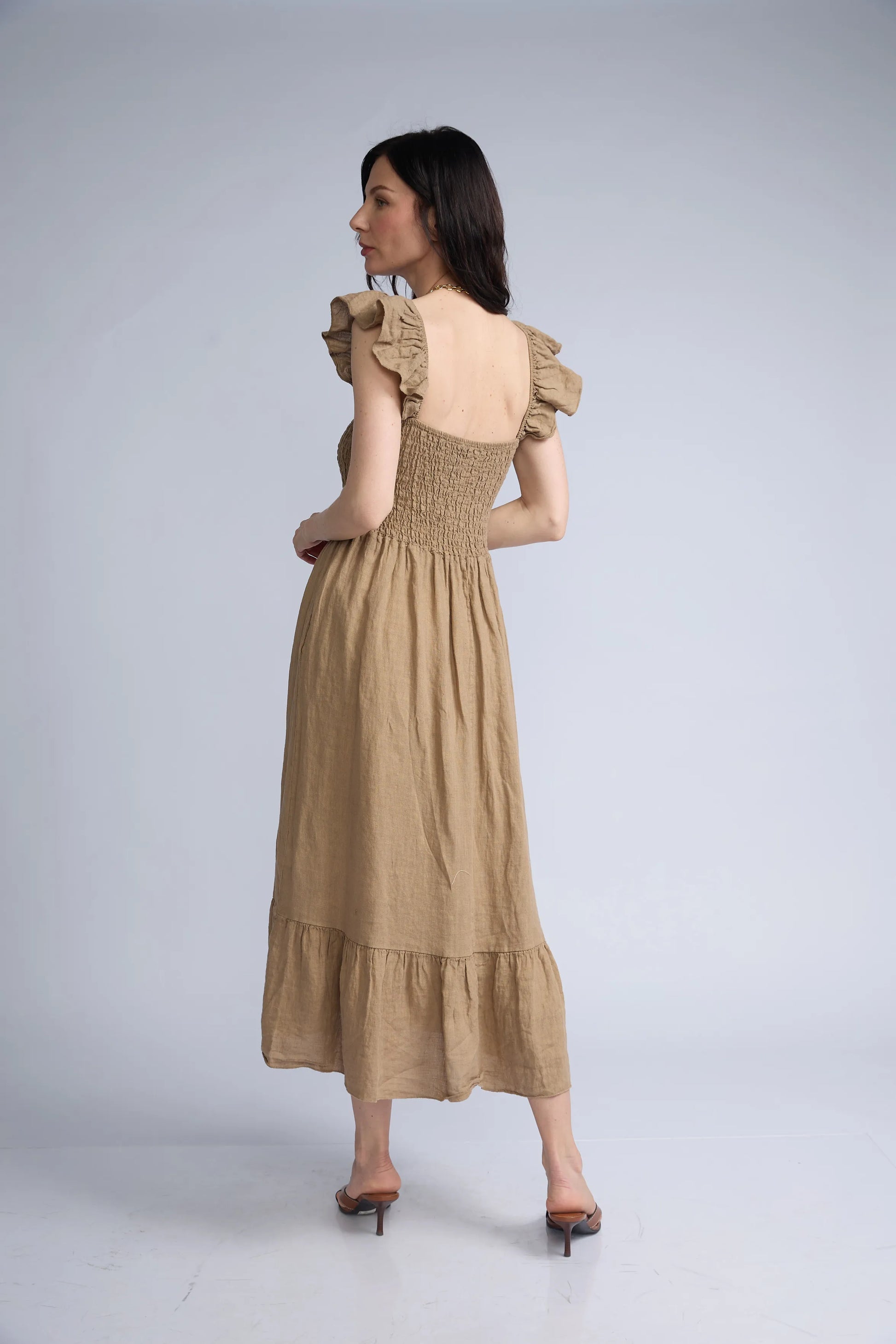 Vestido Lino Panal Vuelos