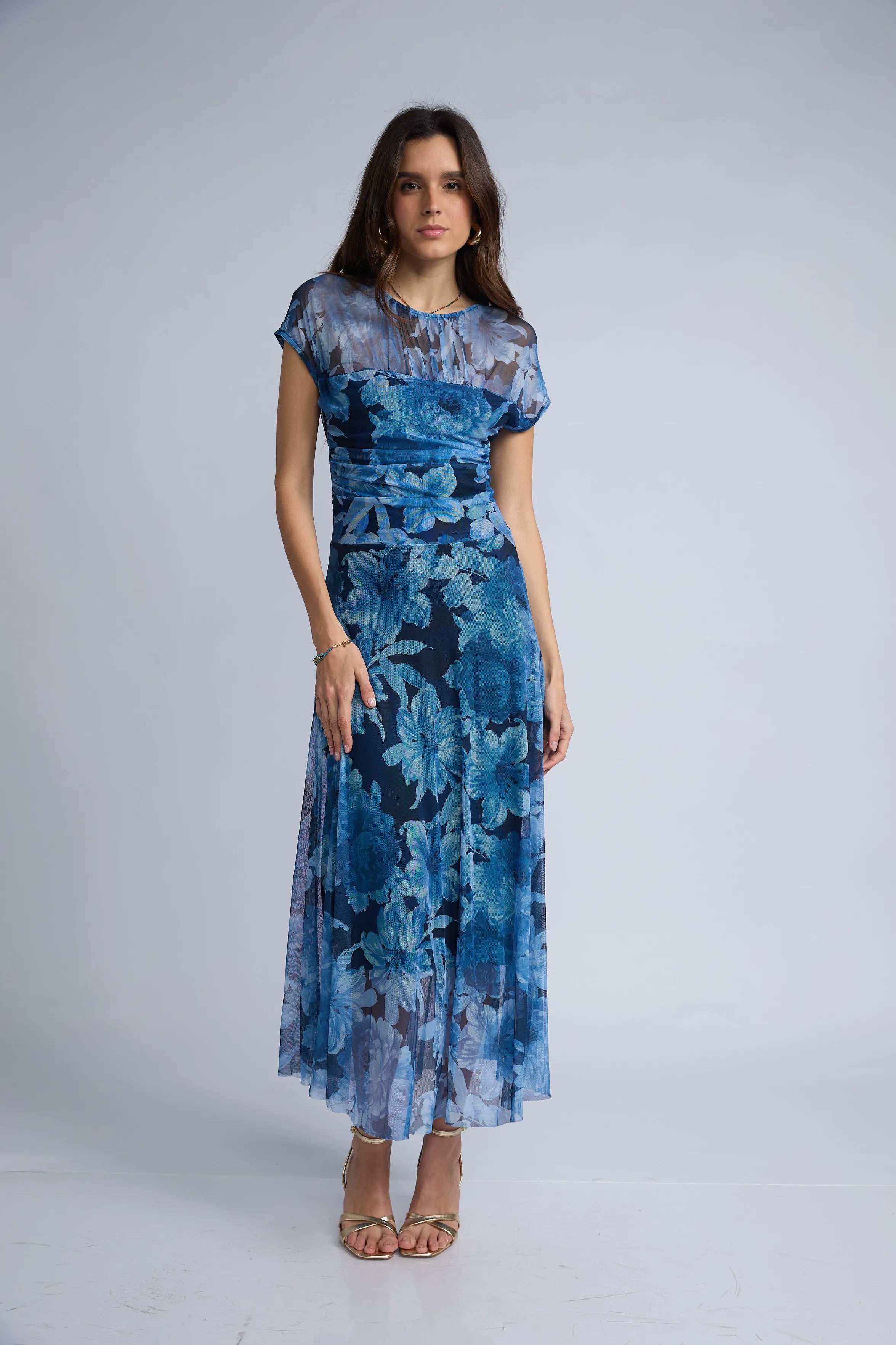 Vestido Mesh Estampado Flores