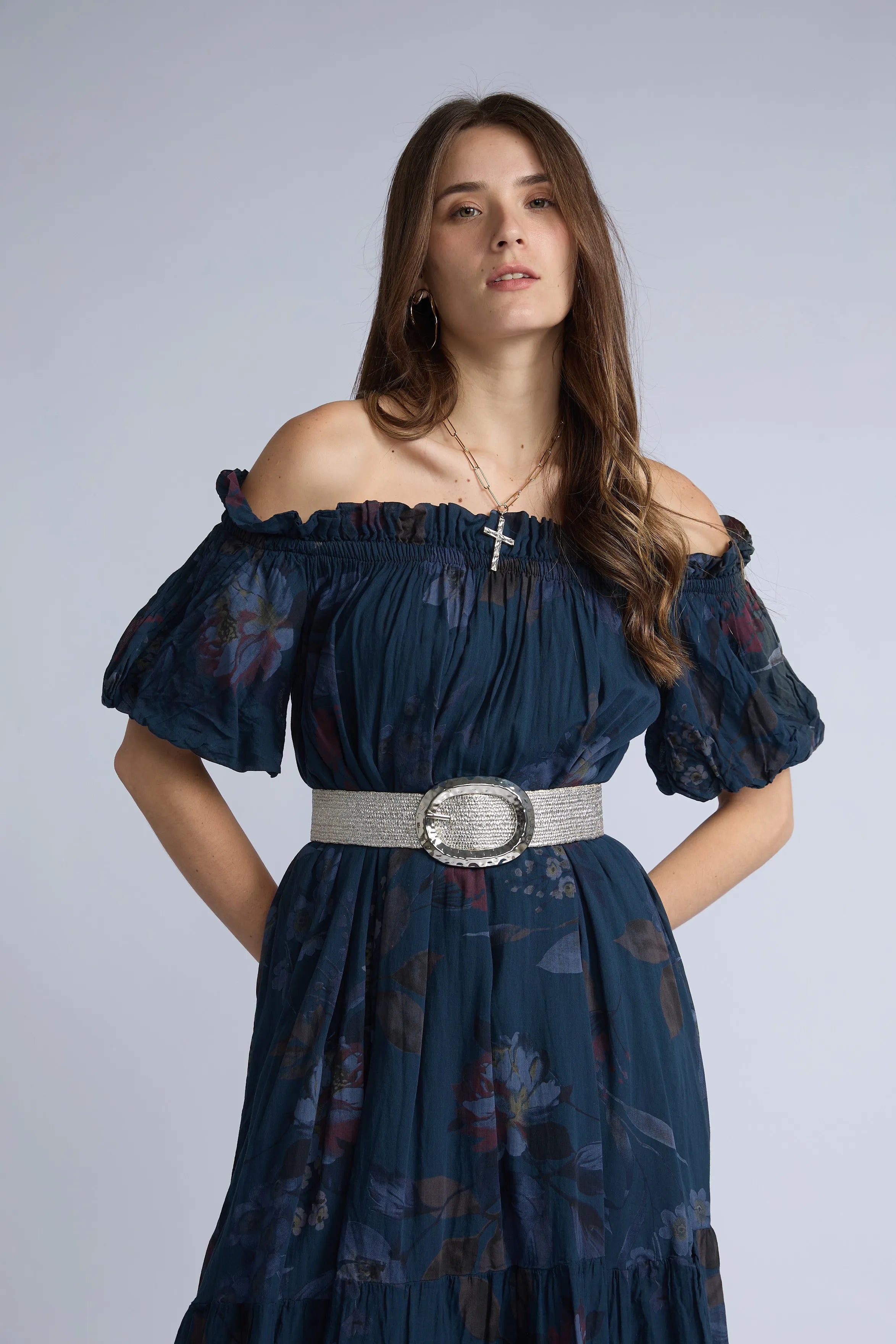 Vestido Off Shoulder Estampado