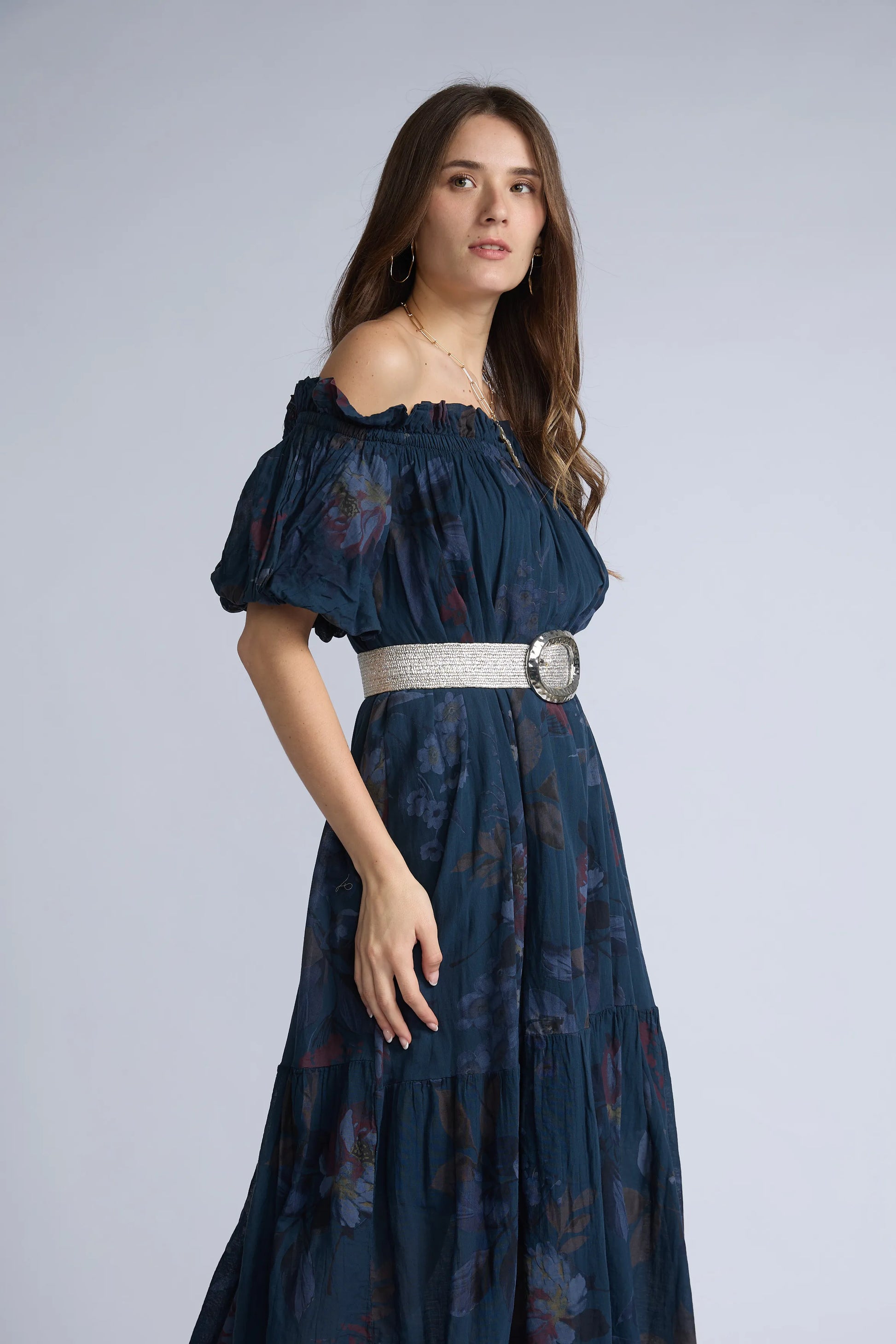 Vestido Off Shoulder Estampado
