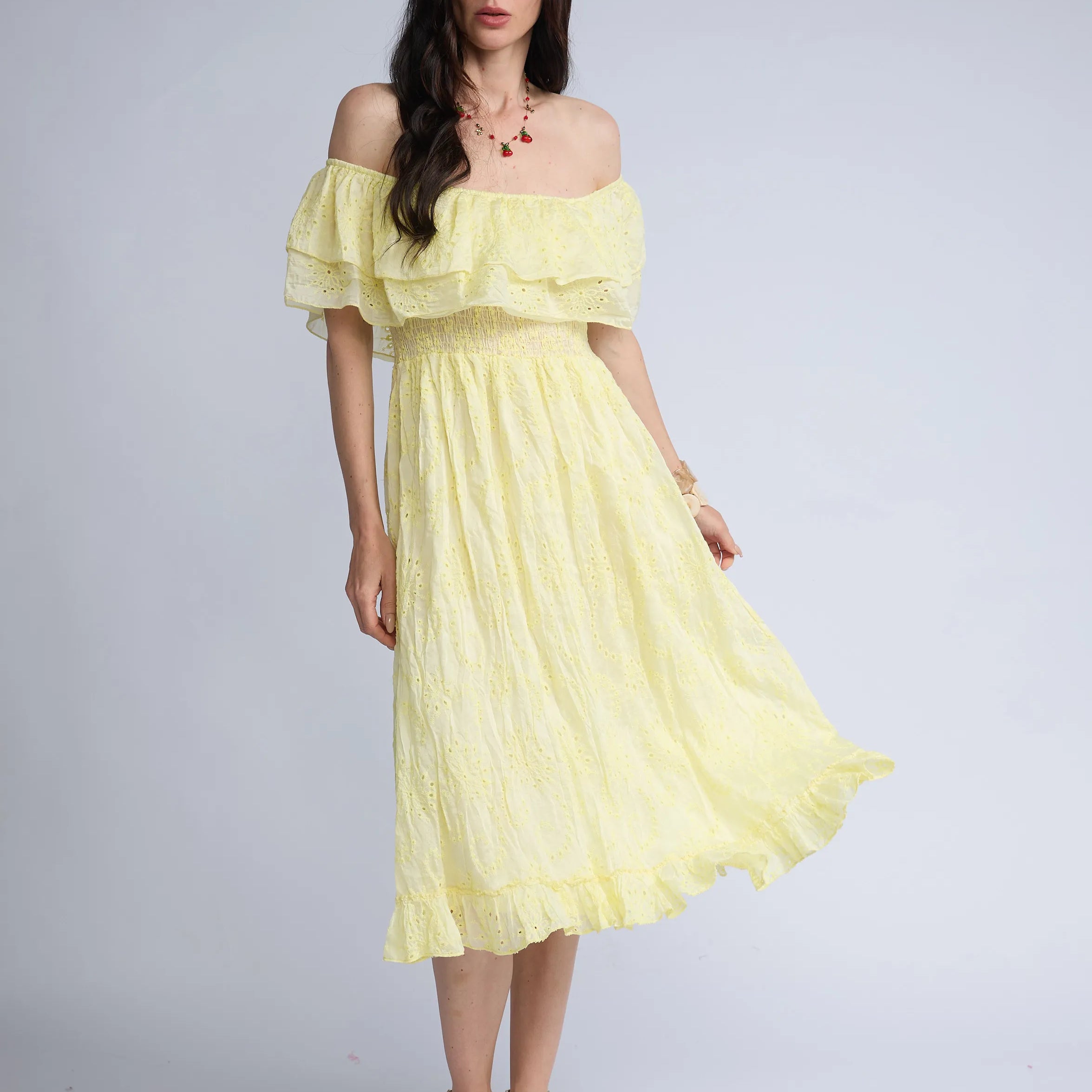 Vestido Broderie Flores