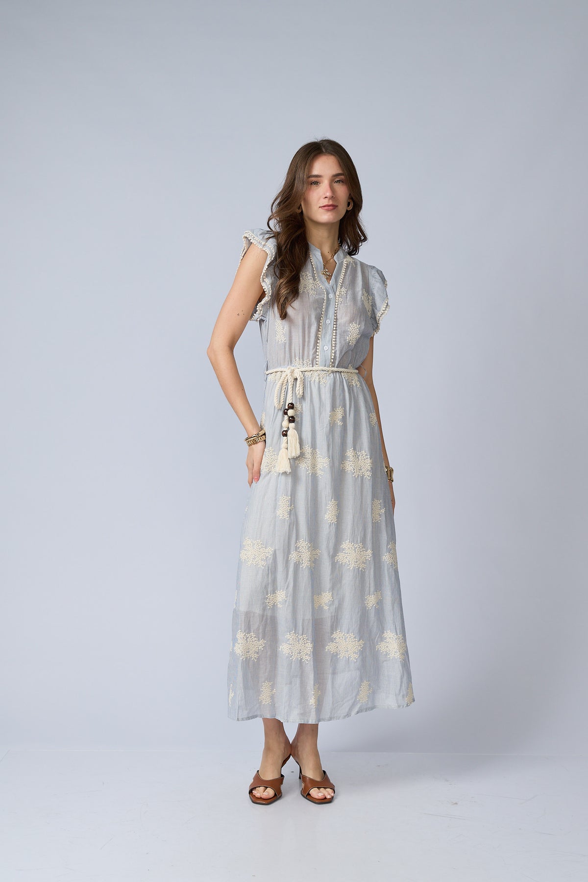 Vestido Rayas Bordado