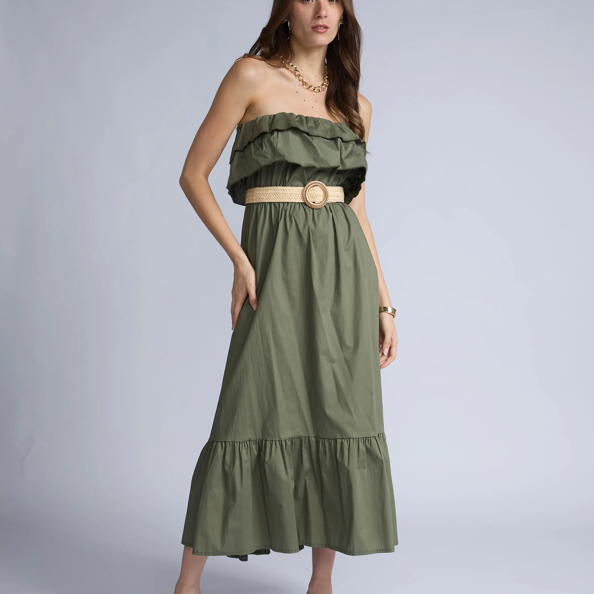 Vestido Strapless Vuelos