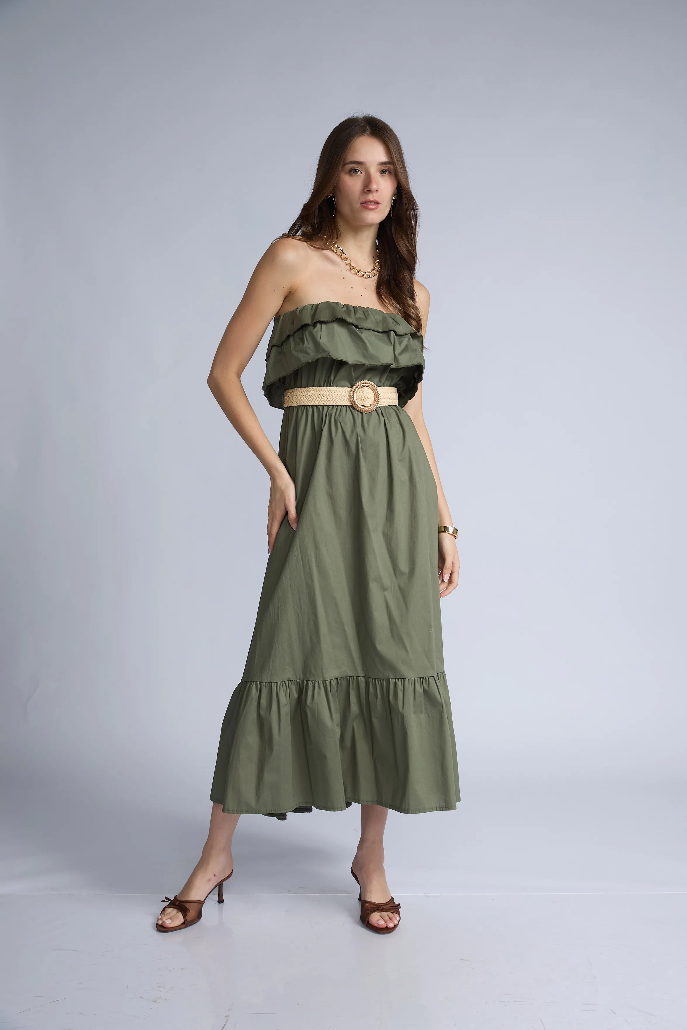 Vestido Strapless Vuelos