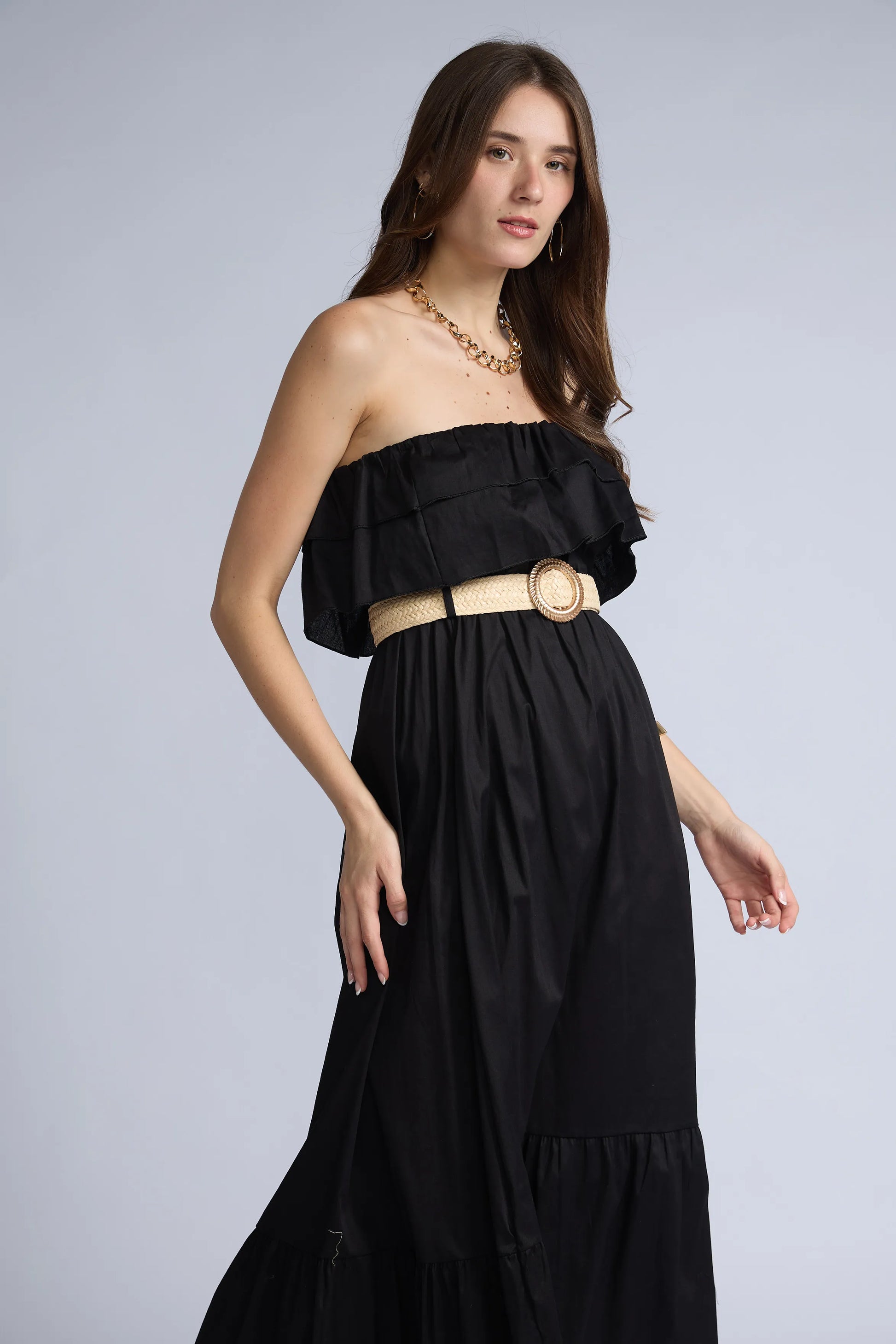 Vestido Strapless Vuelos