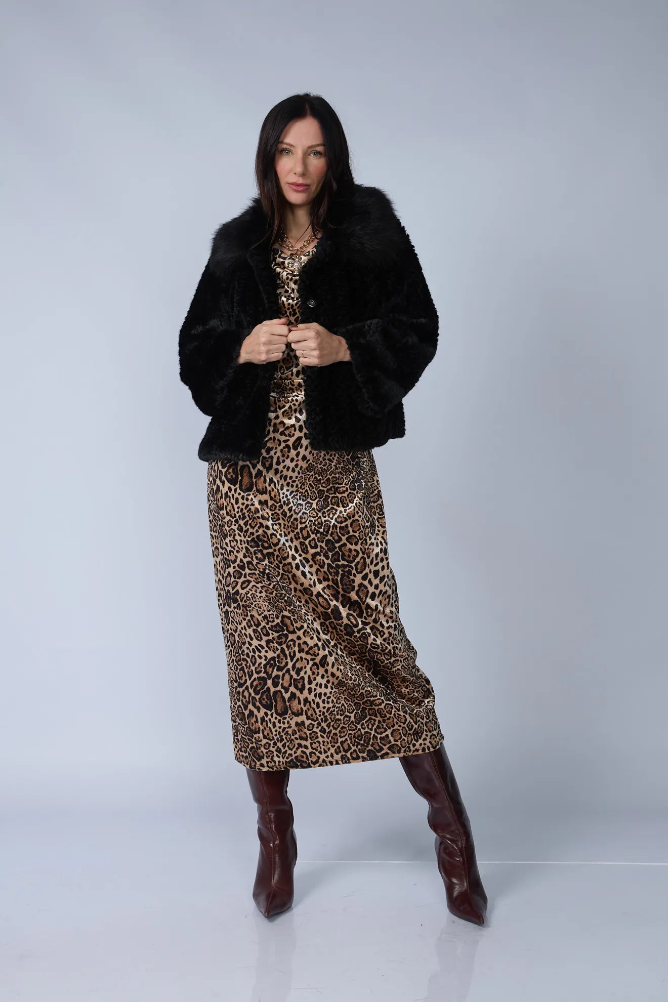 Vestido Terciopelo Animal Print