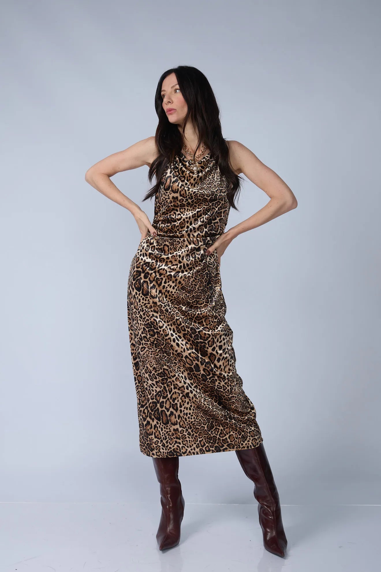 Vestido Terciopelo Animal Print