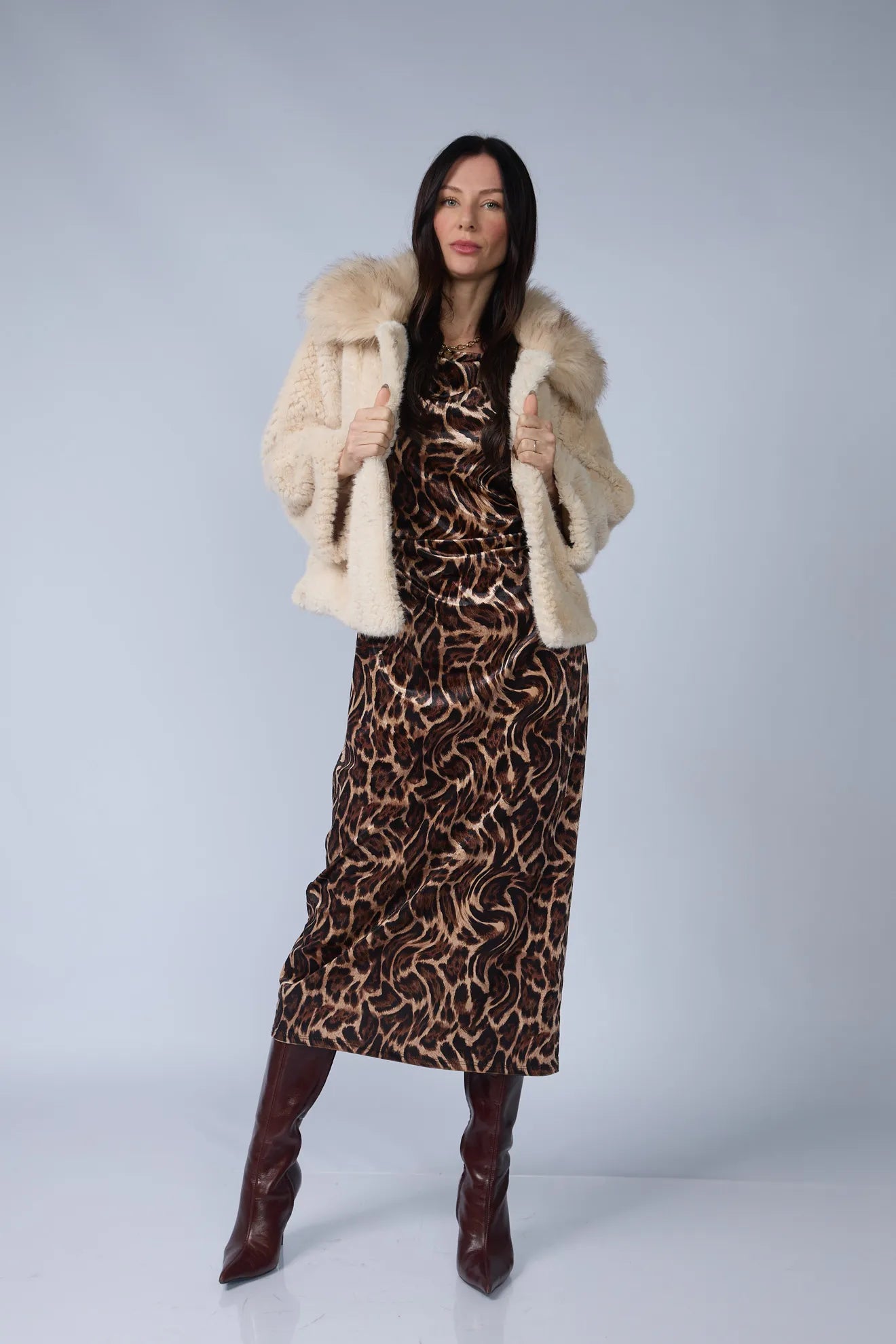 Vestido Terciopelo Animal Print